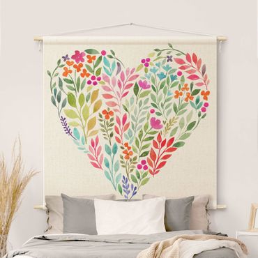 Makatka - Flowery Watercolour Heart-Shaped