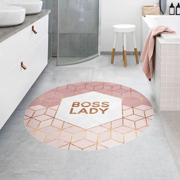 Okrągły dywan winylowy - Boss Lady Hexagons Pink