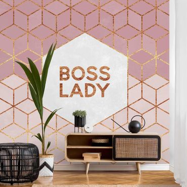 Fototapeta - Boss Lady Hexagons Pink