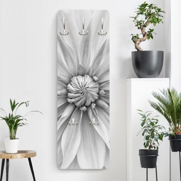 Wieszak ścienny - Kwiat botaniczny w kolorze białym