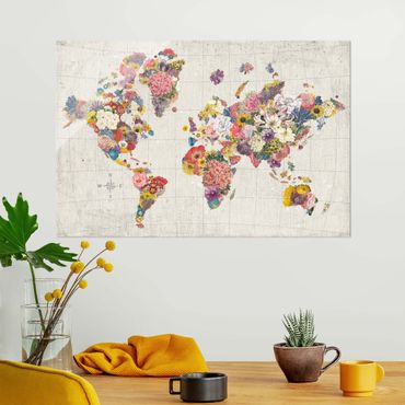 Obraz na szkle - Botanical world map