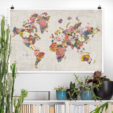 Plakat reprodukcja obrazu - Botanical world map