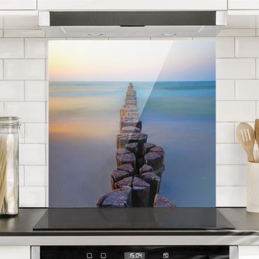 Panel szklany do kuchni - Sceny zachodu słońca nad morzem