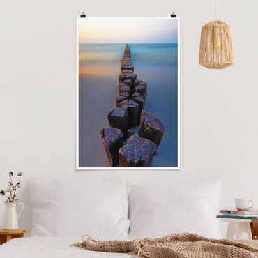 Plakat - Sceny zachodu słońca nad morzem