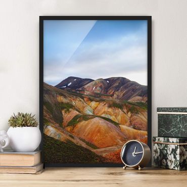 Plakat w ramie - Kolorowe góry na Islandii