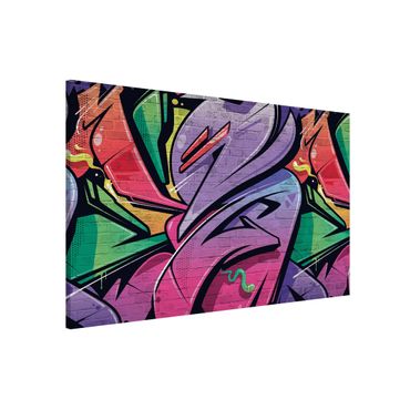 Tablica magnetyczna - Colourful Graffiti Brick Wall - Format poziomy 3:2