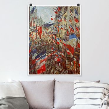 Plakat - Claude Monet - Ulica w dekoracji z flagą