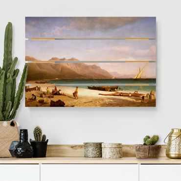 Obraz z drewna - Albert Bierstadt - Zatoka Salerno
