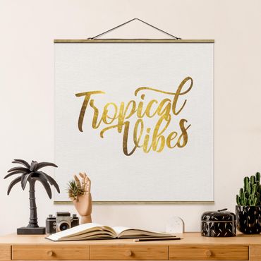 Plakat z wieszakiem - Złoto - Tropical Vibes