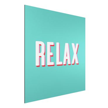 Obraz Alu-Dibond - Relax Typo na niebiesko