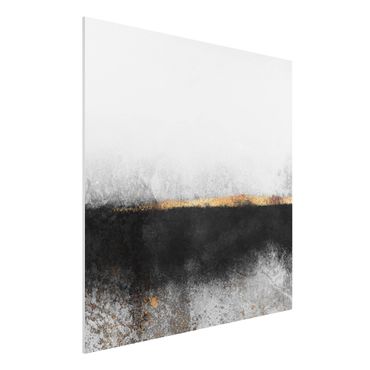 Obraz Forex - Abstrakcja Złoty horyzont czarno-biały