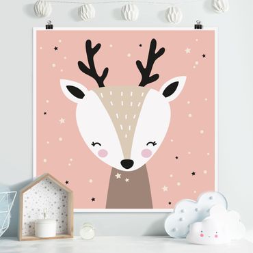 Plakat - Happy Deer (Szczęśliwy jeleń)