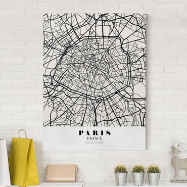 Obraz na płótnie - City Map Paris - Klasyczna