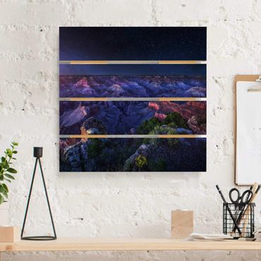 Obraz z drewna - Noc w Wielkim Kanionie