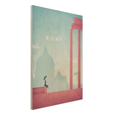 Obraz z drewna - Plakat podróżniczy - Rzym