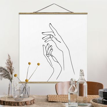 Plakat z wieszakiem - Line Art Ręce plastyka