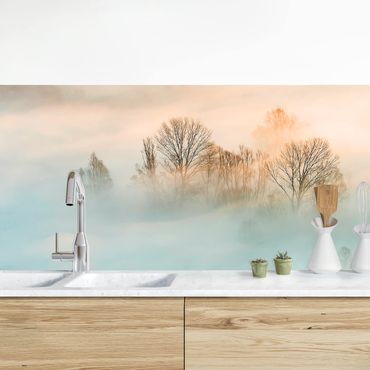 Panel ścienny do kuchni - Mgła o wschodzie słońca