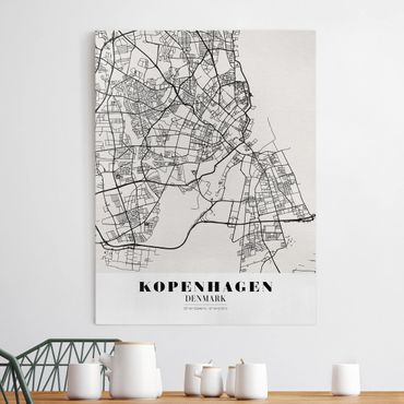Obraz na płótnie - City Map Copenhagen - Klasyczna