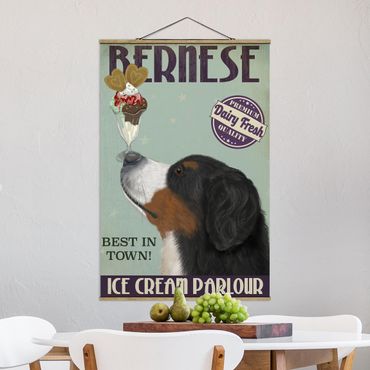 Plakat z wieszakiem - Bernese Mountain Dog z lodami