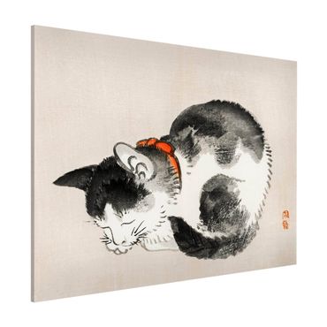 Tablica magnetyczna - Rysunki azjatyckie Vintage Śpiący kot