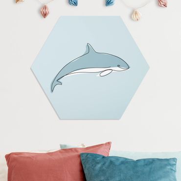 Obraz heksagonalny z Forex - Dolphin Line Art