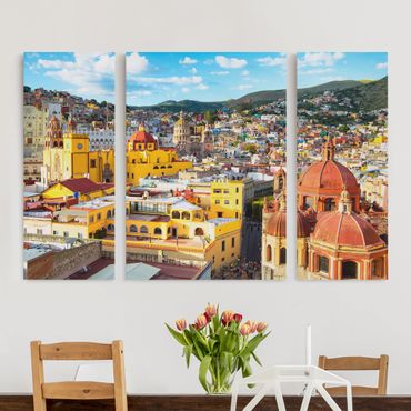 Obraz na płótnie 3-częściowy - Kolorowe domy Guanajuato