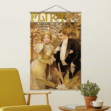 Plakat z wieszakiem - Alfons Mucha - Plakat reklamowy ciastek Flirt