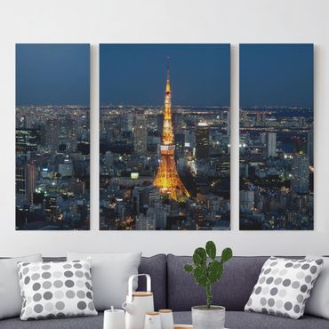 Obraz na płótnie 3-częściowy - Wieża w Tokio