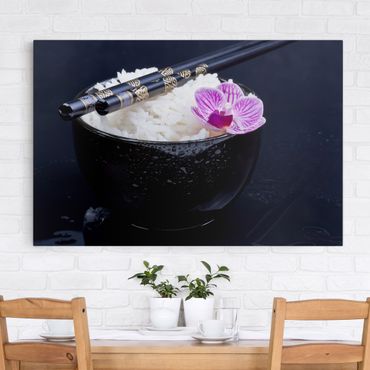 Obraz na płótnie - Miska na ryż z orchideą