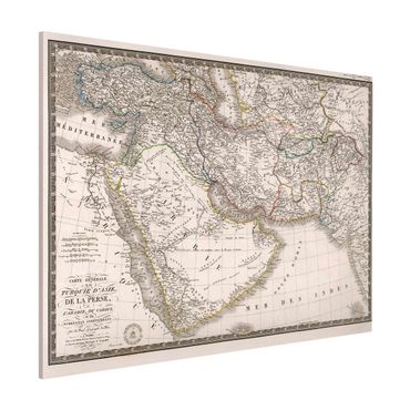 Tablica magnetyczna - Zabytkowa mapa w stylu orientalnym