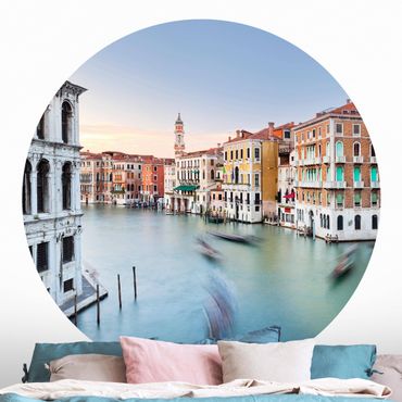 Okrągła tapeta samoprzylepna - Canale Grande Widok z mostu Rialto Wenecja