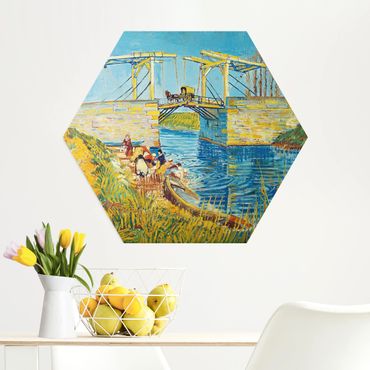 Obraz heksagonalny z Alu-Dibond - Vincent van Gogh - Most zwodzony w Arles