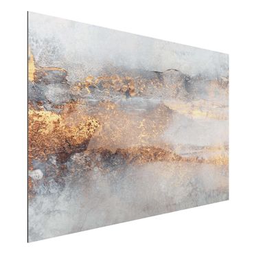 Obraz Alu-Dibond - Złoto-szara mgła