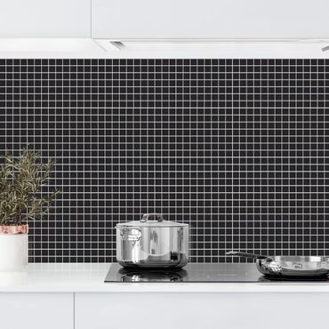 Panel ścienny do kuchni - Płytki mozaikowe Czarny Mat