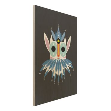 Obraz z drewna - Kolaż Etno Maska - skrzat