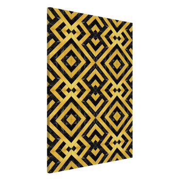 Tablica magnetyczna - Płytka geometryczna Mix Art Deco Złoto Black Marble