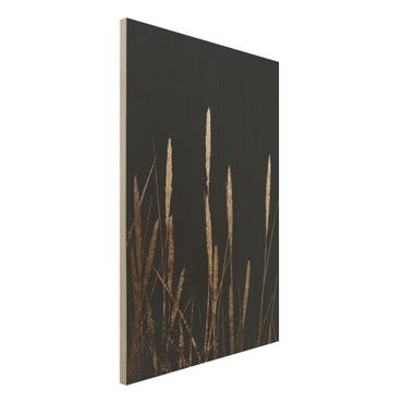Obraz z drewna - Grafika roślin - Trzcina pospolita