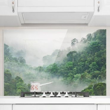 Panel szklany do kuchni - Dżungla we mgle