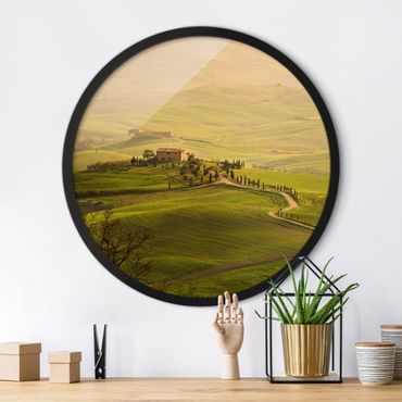 Okrągły obraz w ramie - Chianti Tuscany