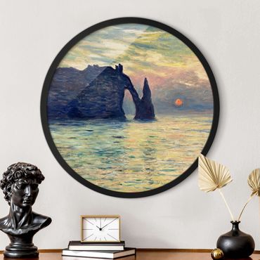 Okrągły obraz w ramie - Claude Monet - Rock Sunset