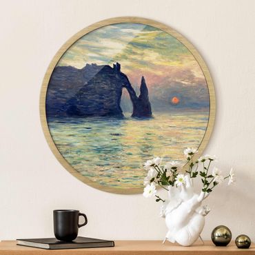Okrągły obraz w ramie - Claude Monet - Rock Sunset