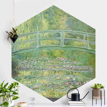 Sześciokątna tapeta samoprzylepna - Claude Monet - Mostek japoński
