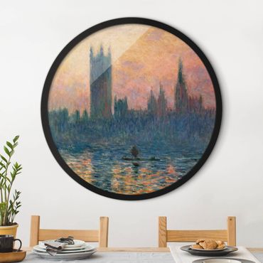 Okrągły obraz w ramie - Claude Monet - London Sunset