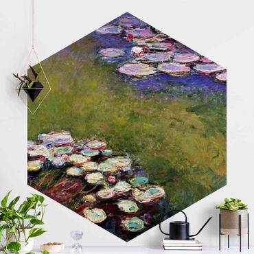 Sześciokątna tapeta samoprzylepna - Claude Monet - Lilie wodne