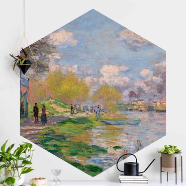 Sześciokątna tapeta samoprzylepna - Claude Monet - Sekwana