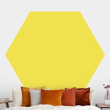 Sześciokątna tapeta samoprzylepna - Kolor żółty cytrynowy