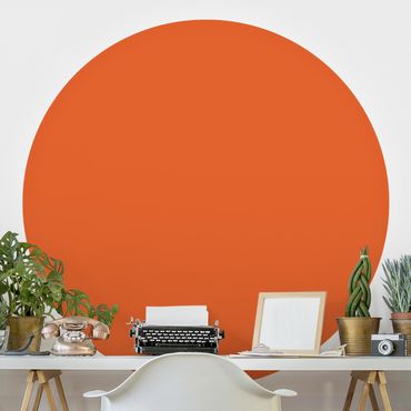 Okrągła tapeta samoprzylepna - Kolor pomarańczowy