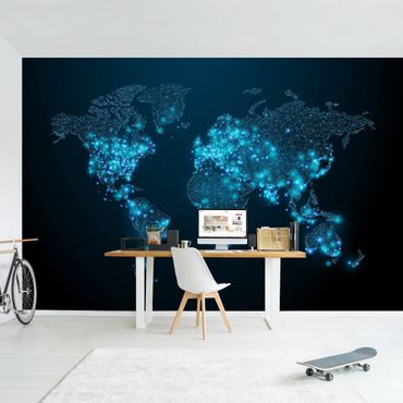 Fototapeta - Połączony świat Mapa świata