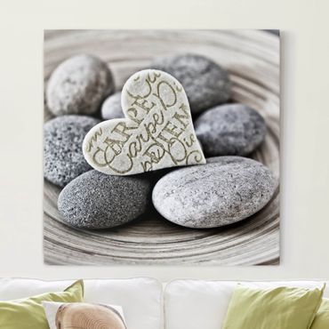 Obraz na płótnie - Carpe Diem Serce z kamieniami