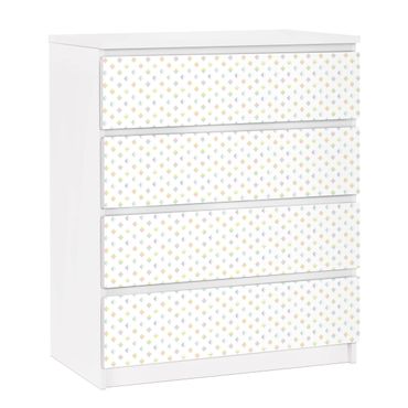 Okleina meblowa IKEA - Malm komoda, 4 szuflady - Pastelowe trójkąty